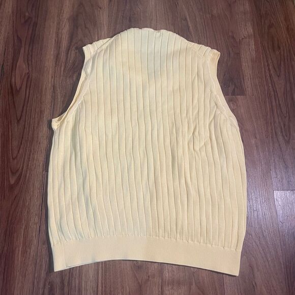 Bobby Jones Sleeveless V-Neck Vest Yellow 100% Cotton Sweater Men's Size 2XL - Picture 7 of 7
